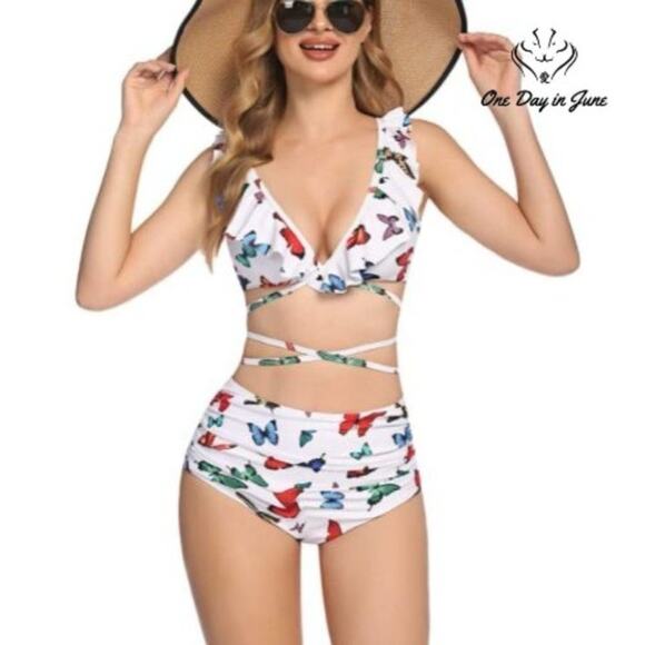 AvidLove High Waist Strappy Bikini Swimsuit Size XXL - Picture 1 of 4